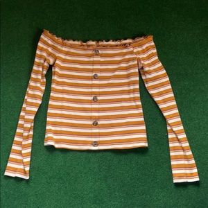 Women's Large Off the Shoulder Long Sleeve Top